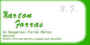 marton forras business card
